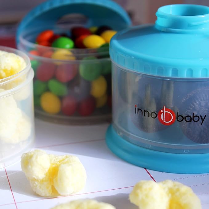 Innobaby Packin' Smart Stackable and Portable Storage System for Formula, Liquid, Baby Snacks and More. 3 Stackable Cups in Lime. BPA Free, 12 Ounce