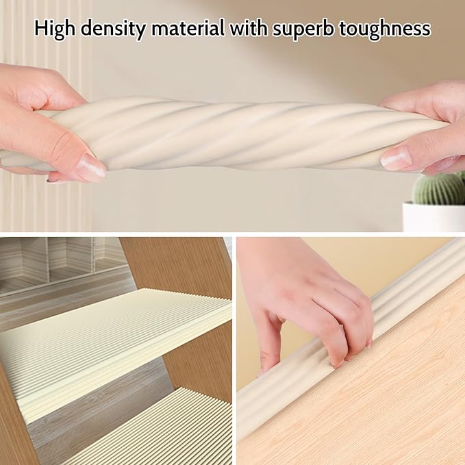 【1 Roll + 4 Pcs Set】 Baby Proof Corner Guards L-Shaped Edge Protectors - Self-Adhesive Soft Foam Furniture Corner Guards for Table Cabinet Wall, Baby Safety Protection for Fireplace (Off White)