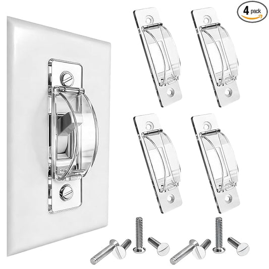 Light Switch Guard, 4 Pack Clear Light Switch Lock, Light Switch Cover Guard, Child Proof Light Switch Cover, Prevent Children and Adults from Accidentally Turning Your Lights on or Off