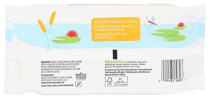 365 by Whole Foods Market, Soft & Strong Disposable Baby Wipes, Fragrance-Free, 56 Count