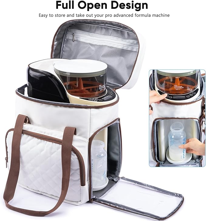 SFYBYHEART Carrying Case Compatible with Baby Brezza Formula Pro Advanced Formula Dispenser Machine Carrying Bag - Baby Formula Mixer Travel Bag with Pockets for Baby Essential, Pumps, Baby Bottles