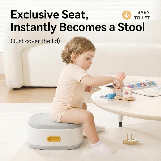 Toddler Potty Toilet for Baby 3-in-1 Training Seat, Potty Chair for kids Portable Removable Seat with Sturdy Step Stool, Splash Guard & Comfortable Backrest, Bowl Easy to Clean