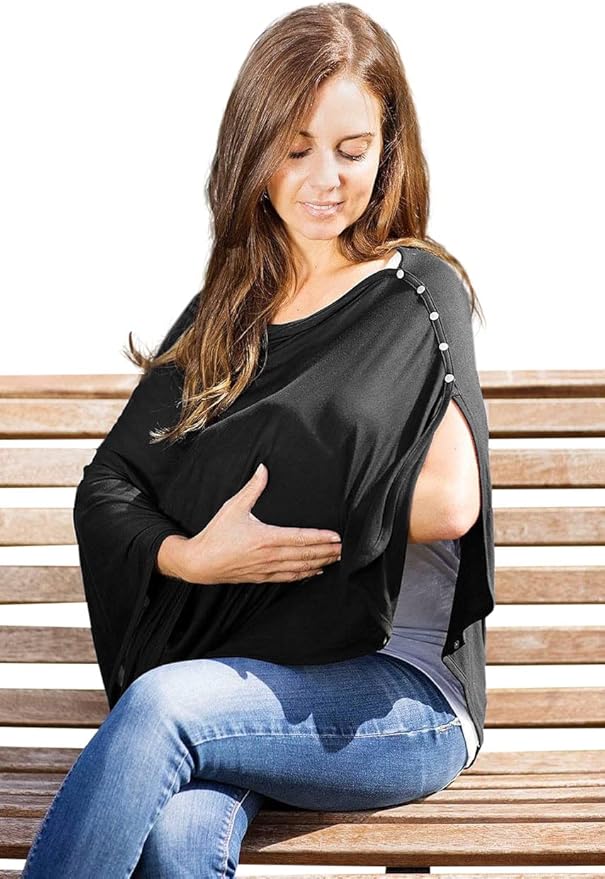 Byrd & Blume Maternity Nursing Cover Breathable Lightweight Breastfeeding Cover Wrap Shawl Scarf Poncho Full 360