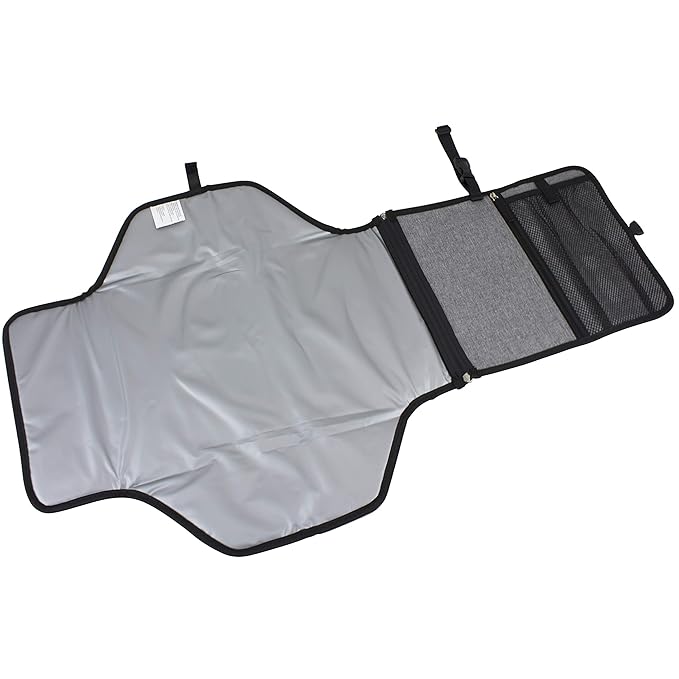 BODHI Baby Portable Water Resistant Diaper Changing Pad & Diaper Changing Kit Travel Bag Baby Station On The Go, Mid Gray Chambray