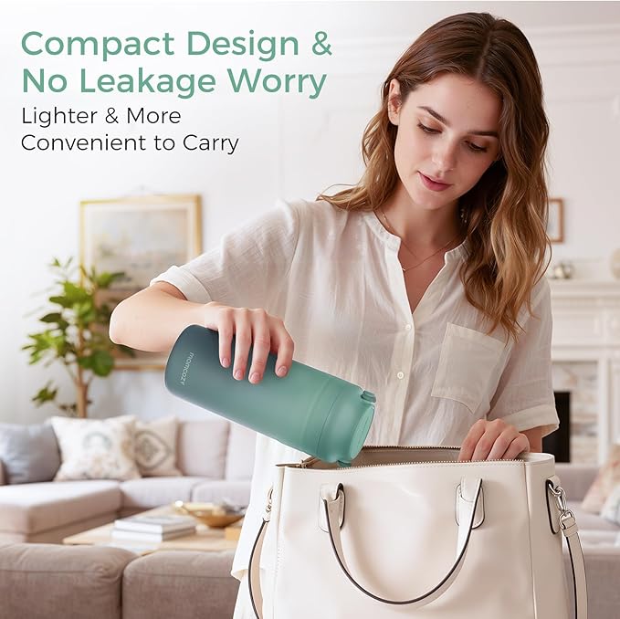 Momcozy Portable Breast Milk Cooler for Travel, 24H Ice-Free Cooling Breastmilk Storage Bottles Container, 12oz Leak Proof Outdoor Small Freezer, Baby Breastfeeding Essential for New Moms