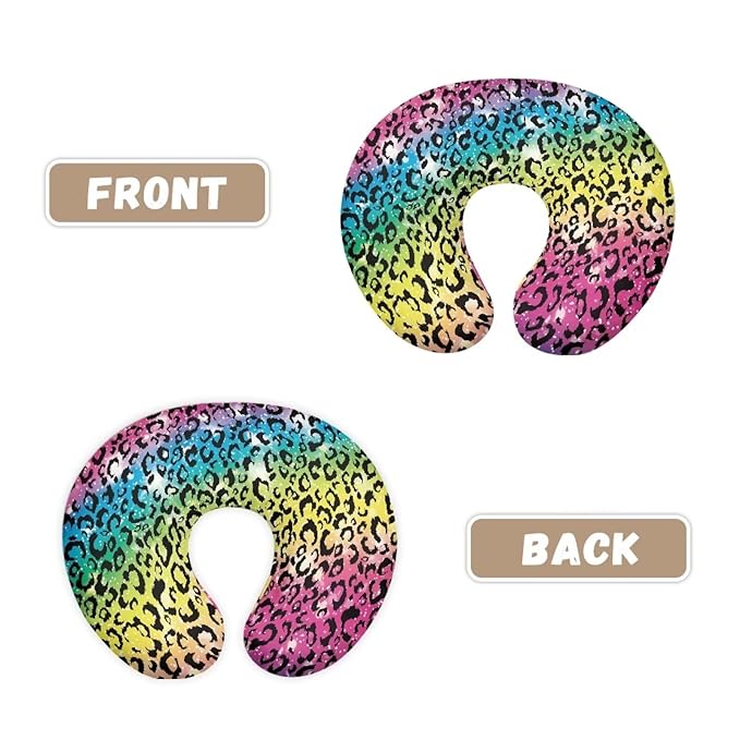 Nursing Pillow Cover with Hidden Zipper Colorful Leopard Skin Friendly for Moms/Baby Nursing Pillow Cover Stretchy Removable Cover for Breastfeeding Pillows