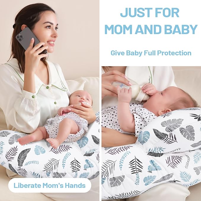 AMASKY Nursing Pillow for Breastfeeding and Bottle Feeding, Ergonomic Support for Mom and Baby, Removable Washable Cover(Milky White), Pallet of Product