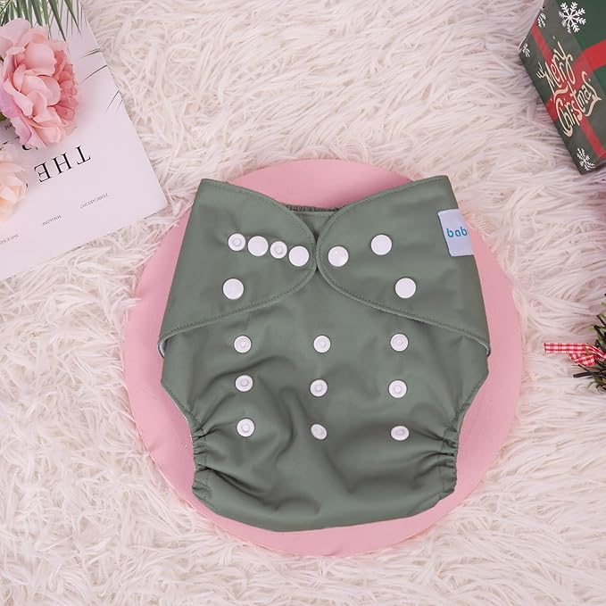 babygoal Reusable Cloth Diaper with Insert for Baby Boys and Girls 8-35lbs, Adjustable and Washable Nappy