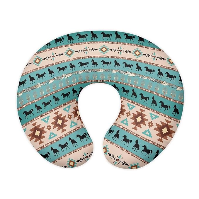 Aztec Boho Horse Nursing Pillow Cover for Baby Boys Breastfeeding Pillow Slipcover with Hidden Zipper Nursing Pillow Case for Newborn Girls Breast Feeding Pillowcases Green