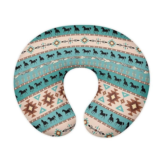 Aztec Boho Horse Nursing Pillow Cover for Baby Boys Breastfeeding Pillow Slipcover with Hidden Zipper Nursing Pillow Case for Newborn Girls Breast Feeding Pillowcases Green