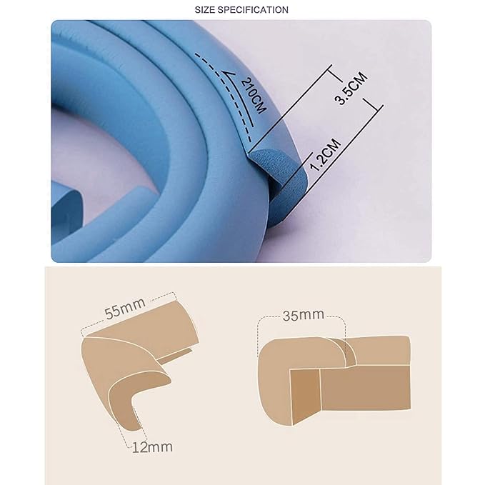 M2cbridge L Shape Extra Thick Furniture Table Edge Protectors Foam (8 Corners(White))