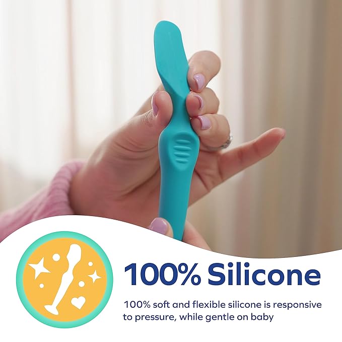 Dr. Talbot's Diaper Cream Brush for Babies - Diaper Rash Cream Applicator with Suction Base - Full Size - Aqua Blue
