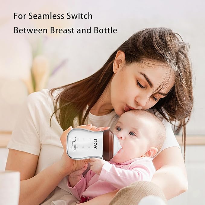 yanyoyo Natural Glass Baby Bottle for Breastfeeding Babies, 5.4oz Anti-Colic Baby Bottle with Natural Response Nipple(S), Clear, Wide Neck, 4 Pack, 1 Months+