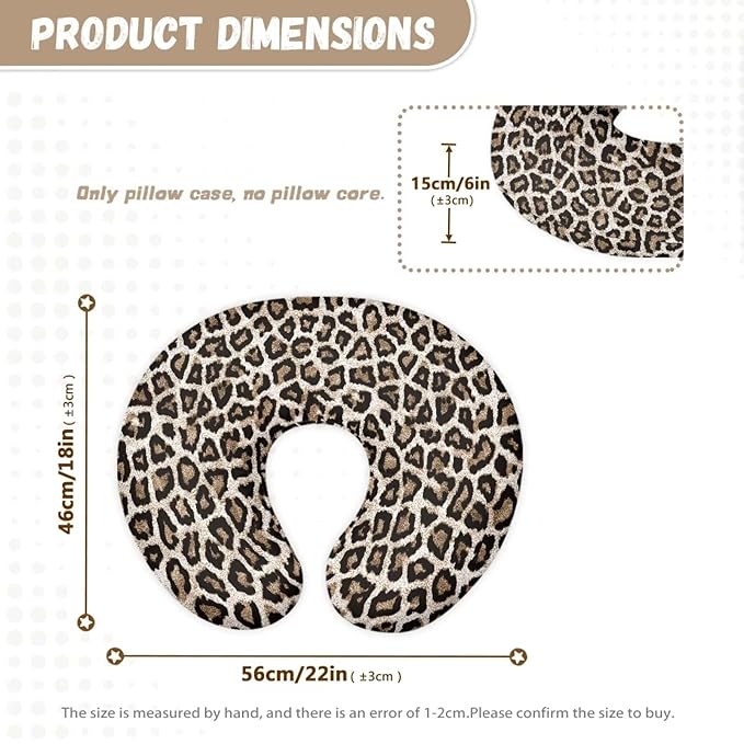 Leopard Nursing Pillow Cover Fits The Original Support Pillow for Breastfeeding and Bottle Feeding Leopard Breastfeeding Pillow Slipcover for Baby Boys & Girls