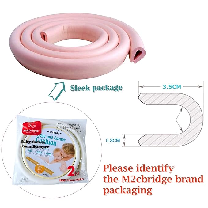 M2cbridge U Shape Extra Thick Furniture Table Edge Protectors Foam (Off White (6.5ft x 2))