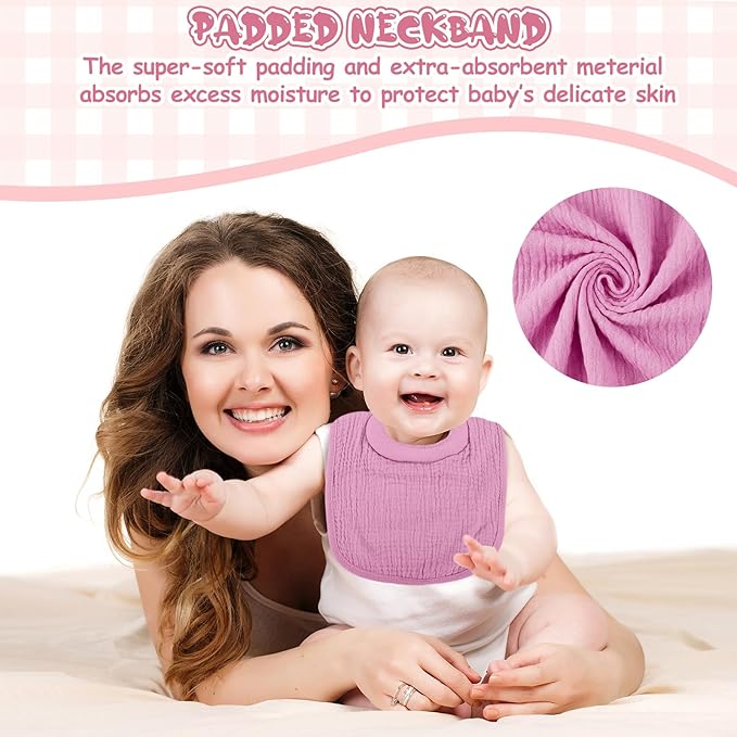 Twistover Newborn Bibs Feeding Bibs for Drooling and Teething Comfy Neck Baby Bib with Padded Absorbent Collar