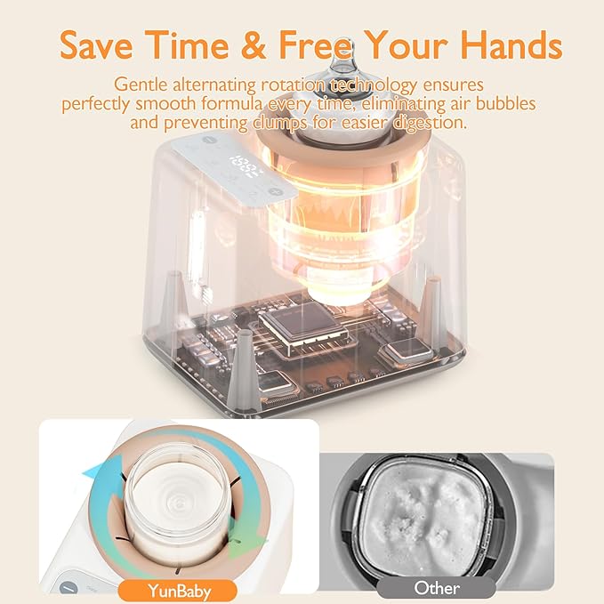 Waterless Baby Bottle Warmer and Shaker, 30s Rapid Automatic Formula Shaker for Clump-Free Milk, Multi-Function for Bottles and Food Jars