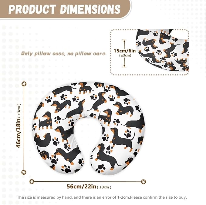 Dachshund Nursing Pillow Cover Cozy Nursing Slipcover Soft Breastfeeding Pillow Slipcover Nursing Pillow Case Skin-Friendly U-Shaped Hidden Zipper Design