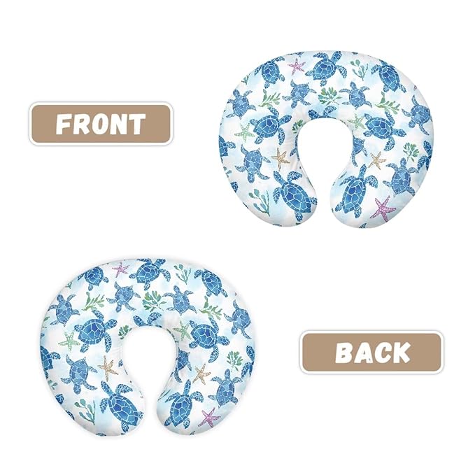 Sea Turtle Pillow Case Soft and Comfy Breastfeeding Pillows Covers, Snug Fits Nursing Pillow Slipcovers for Boys Girls, Machine Washable