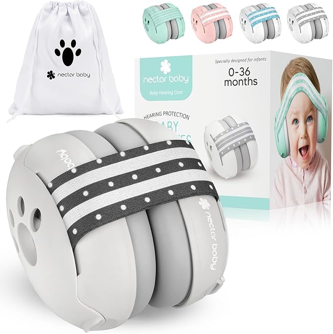 Baby Ear Muffs Noise Protection, 25dB Noise Cancelling Headphones for Infants Toddlers 0-36 Months Airplane Travel Essentials