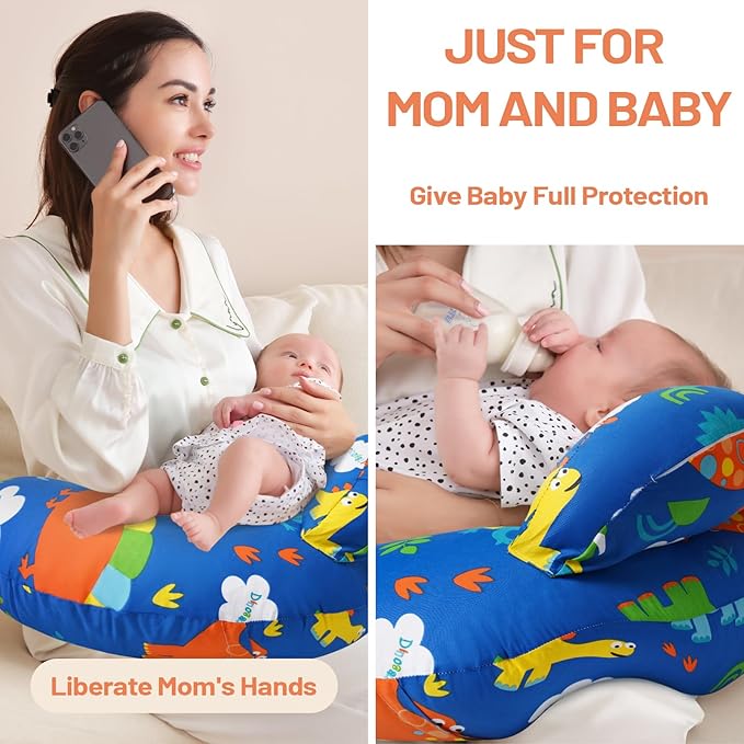 AMASKY Nursing Pillow for Breastfeeding and Bottle Feeding, Ergonomic Support for Mom and Baby, Removable Washable Cover(Navy Blue), Pallet of Product