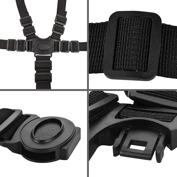 Universal 5 Point Harness Strap, Adjustable Harness Belt, Safety Harness Seat Belt for High Chair/Pushchair/Stroller, Full Protection Child Kid Harness Belt
