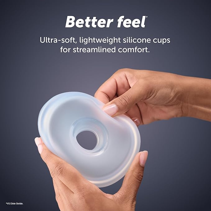 Elvie Stride 2 Hospital-Grade, App-Controlled Single Breast Pump - Hands-Free, Wearable, Ultra-Quiet & Electric with 10-Settings & Rechargeable