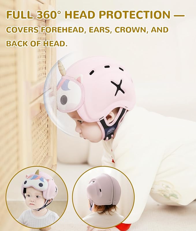 Baby Safety Helmet for Crawling Walking - Mambobaby Baby Helmet Adjustable Baby Head Protector Breathable Soft Infant Helmet Head Protection Helmets for Aged 6-24 Months, Ultra-Lightweight