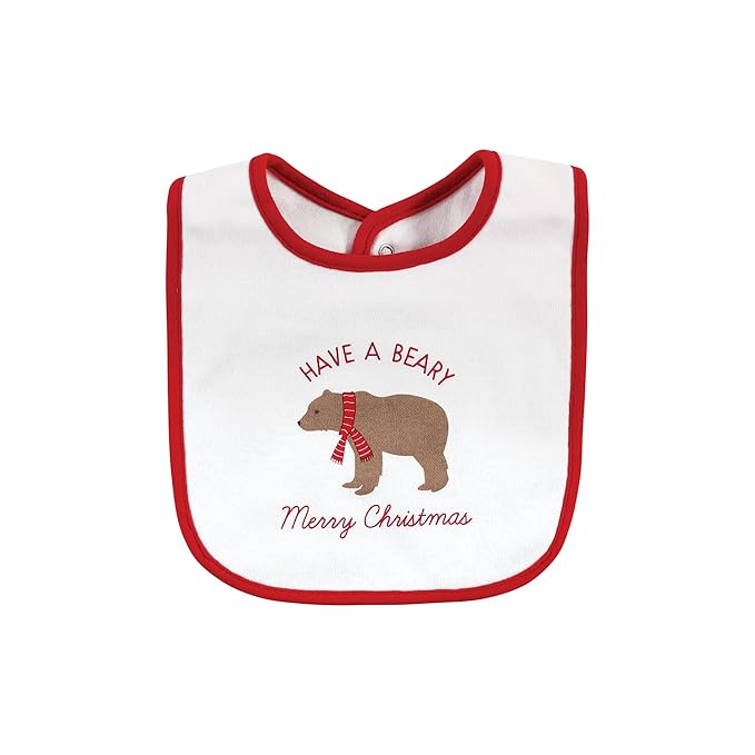 Hudson Baby Unisex Baby Cotton Bib and Sock Set, Moose Be Christmas, One Size