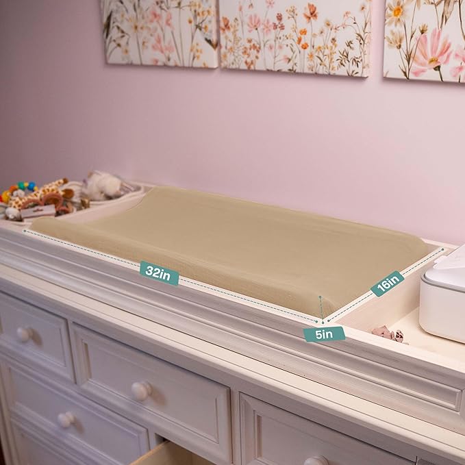 Mi Flor 2 Pack Muslin Changing Pad Cover 16x32x5 inches – Ultra Soft CPC Certified Baby Changing Table Cover with Elastic Corners, 360° Fit, Lightweight, Breathable, Fits Most Changing Pads