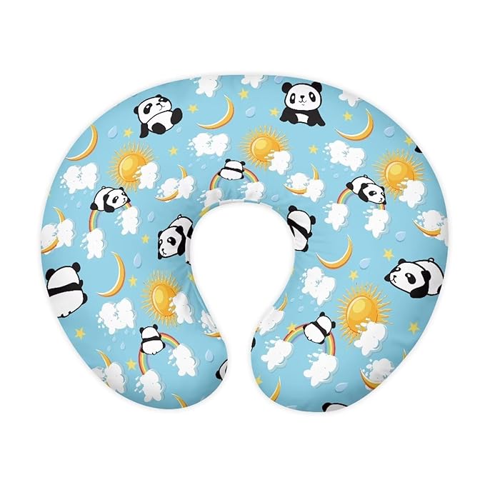 Cute Panda Nursing Pillowcase for Breastfeeding, Bottle Feeding and Bonding for Baby Boys Girls, Comfortable Nursing Pillow Cover Fits Snug on Infant Easy to Clean