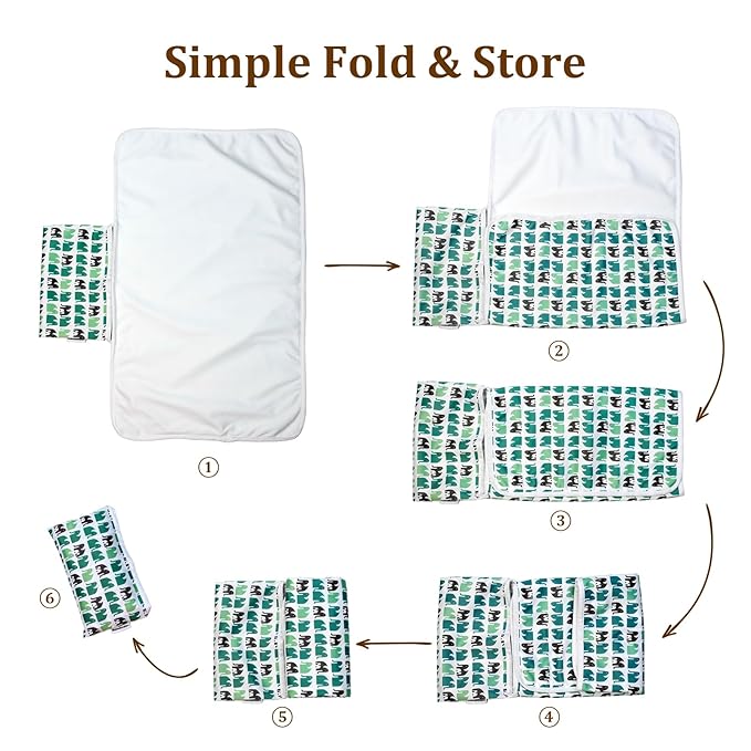 Mama Koala Waterproof Cloth Diaper Changing Pad - Waterproof Reusable Absorbent Mat for Cloth Diapers, Baby Crib, Travel, Daycare, 2 Pack 27.5 * 15.7 Inches