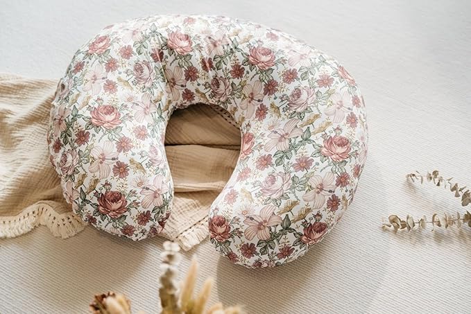 Little Jump Western Wild Flowers Nursing Pillow Cover Slipcover for Breastfeeding Pillows, Soft and Comfortable Safely Fits On Standard Infant Nursing Pillows (2 Pack Vintage Floral)