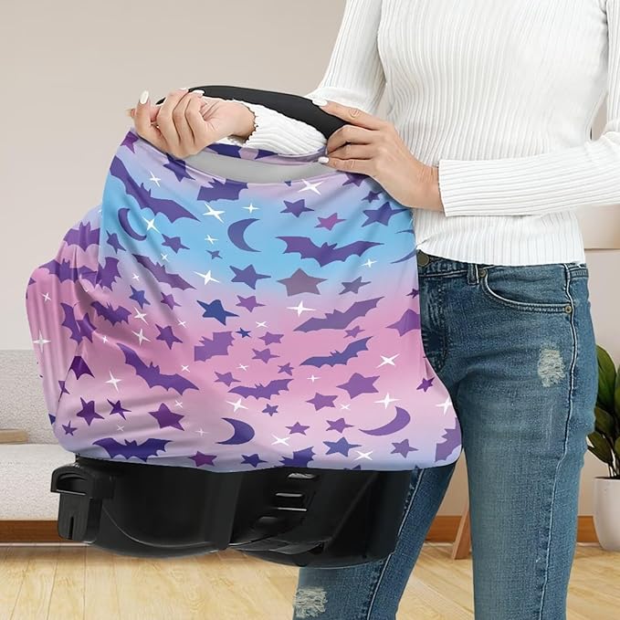 Belidome Gothic Baby Stuff Bat Breastfeeding Cover for Women Carseat Covers Baby Nursing Shawls Breathable Stretchy