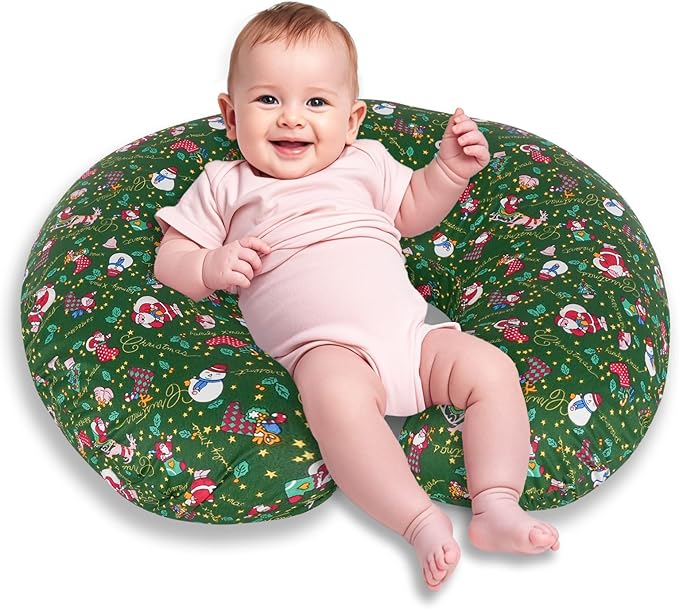 x-vesolje Nursing Pillow, Breastfeeding Pillow with Removable Cover, Ergonomic Breast Feeding Pillow, Baby Feeding Support Pillow for Mom Easier Breastfeeding- Original Size/Christmas