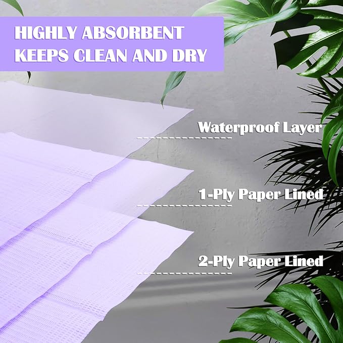Mixweer 1000 Pcs Baby Disposable Changing Pads 13 x 18 Inch Quick Absorb Purple Diaper Changing Table Pads Sanitary Liners Soft Waterproof for Baby Child Adult Pets Travel Change Stations