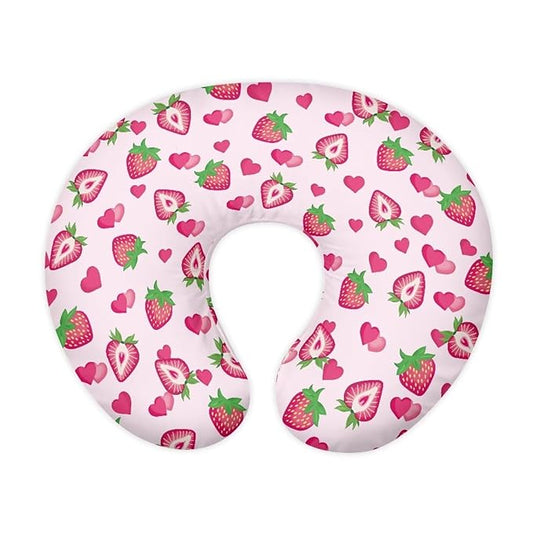 Pink Strawberry Breastfeeding Pillow Cover Cuddle Pillow Slipcover Detachable Nursing Pillow Protective Cas Baby Feeding Easy to Use and Dustptoof