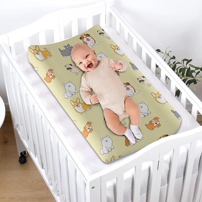 Baby Changing Pad Cover - Puppy Dog Cute Diaper Changing Table Pad Cover - Changing Pad Sheets for Girls Boys