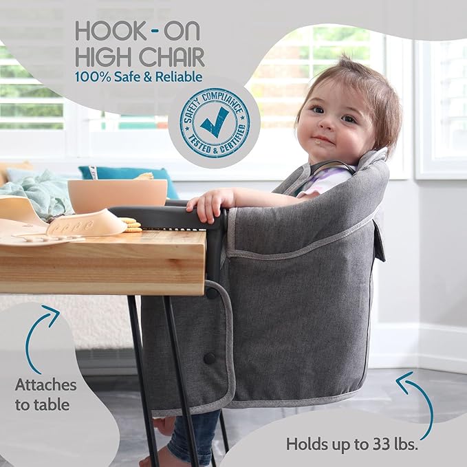 Hook On High Chair for Baby, High Chair that Attaches to Table - Clip On High Chair for Table, Portable High Chair for Travel, Highchair for Baby Seat - Portable Baby Chair for Eating