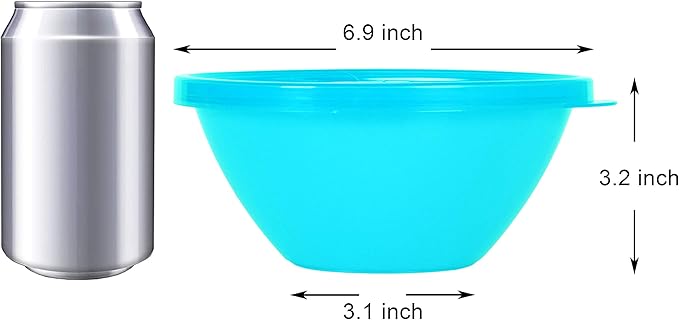 Youngever 32 Ounce Plastic Bowls with Lids, Large Cereal Bowls, Large Soup Bowls, Food Storage Containers, Set of 9 in 9 Assorted Colors (Pack of 2)