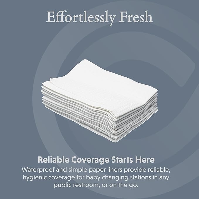 Foundations Waterproof Disposable Baby Changing Station Liner Refills for Commercial Restrooms, Doctor's Offices, Care Centers, 500 Pack, 2-Ply, 036-LCR