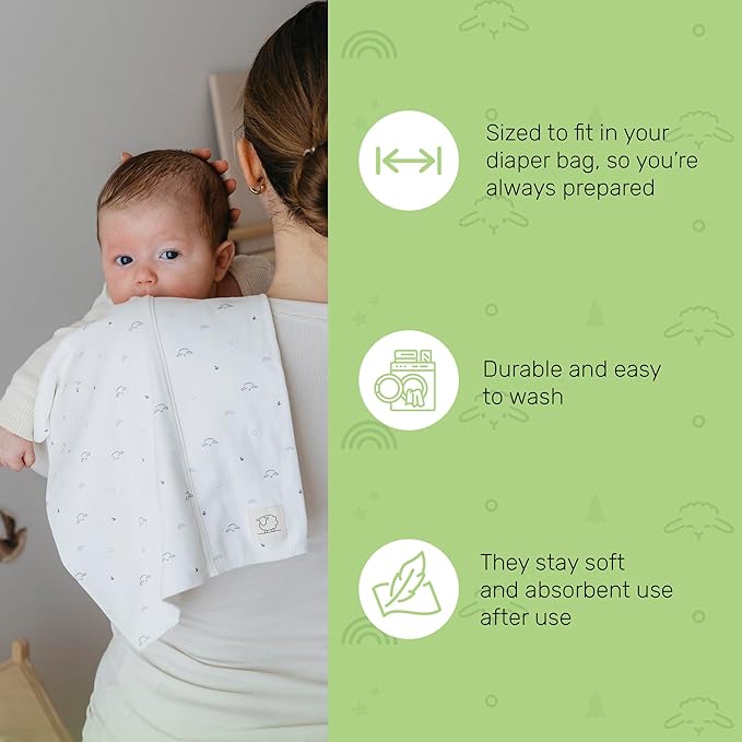 Snug Baby Cotton Burp Cloths, Absorbent, Lightweight, and Gentle Cotton for Mess-Free Moments, Baby Burp Cloths for Boys and Girls An Essential Addition to Every Parent's Diaper Bag