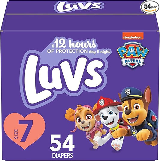 Luvs Size 7 Baby Diapers, Platinum Protection Bluey Diapers for Day & Night, Size 7, 54 Count (Packaging May Vary)