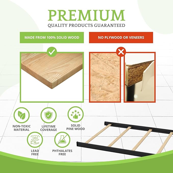 CC KITS Full-Size Conversion Kit Bed Rails Compatible with Simmons Kids Convertible Cribs by Delta Children - Solid Wood Rail - Toddler and Adult Bed Rail for Full-Size (Ebony, Bolt-ON KIT)