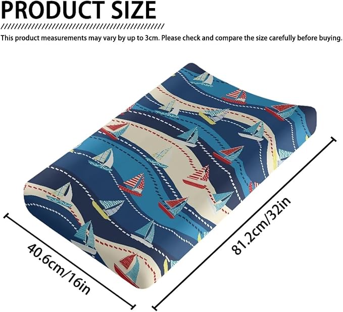 Ships Changing Pad Covers, Breathable Baby Change Table Cover Non Slip Change Sheet for Newborn Babies Boys Girls