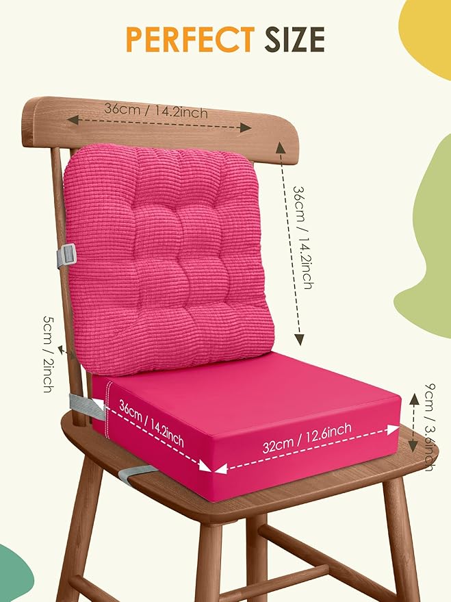 Booster Seat for Kitchen Chair, Toddler Booster Seats with Adjustable Washable Safety Belts Kitchen Dining Table Booster Seat Portable Travel Increasing Cushion for Baby Child Kid Boy Girl