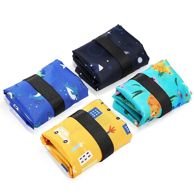Frienda 4 Pieces Cloth Diaper Wet Dry Bag, Waterproof Reusable Washable Bag for Baby Items and Travel Zippered Pockets with Handle, Beach, Swimsuit, Dirty Gym Clothes and Toiletries(Nature)