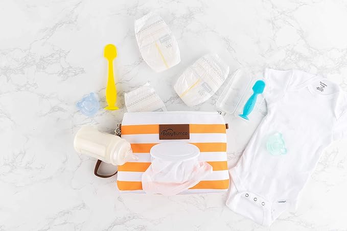 Baby Bum Brush Bumco Diaper Clutch - Portable Wipes Dispenser & Travel Essential, Airtight Refillable Wipes Container, Diaper Bag Purse