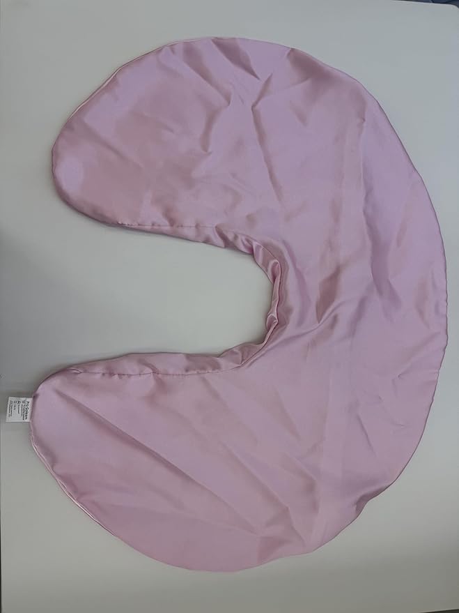Pro Goleem Satin Nursing Pillow Cover Silk Feeling Soft Feeding Pillow Slipcover for Breastfeeding Moms Fits Standard Infant Nursing Pillow or Positioner Pink