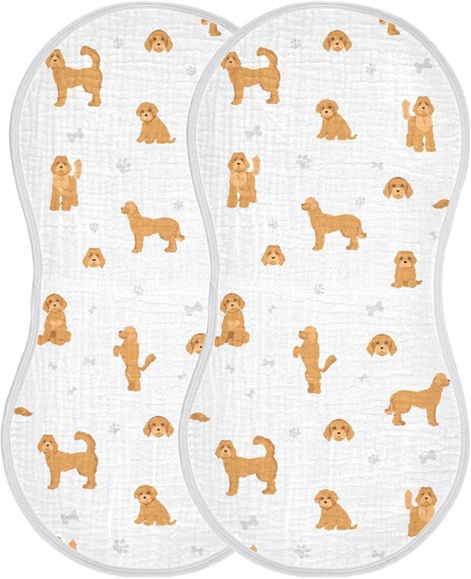 vvfelixl Burp Cloths Labradoodle Dog for Baby Boy Girls Baby Washcloths Burp Rags 1 Pack
